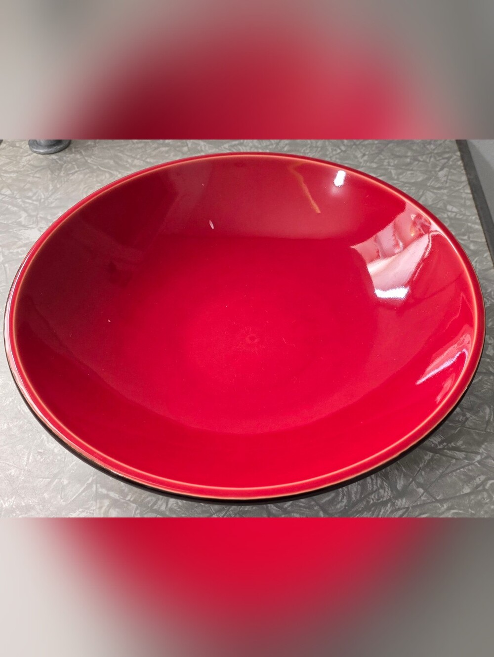 VDS Val Do Sol Ceramics Pottery Red Serving Bowl 12"